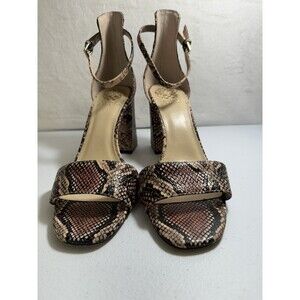 Vince Camuto Winderly Ankle Strap Sandals 10M Snakeskin Heels